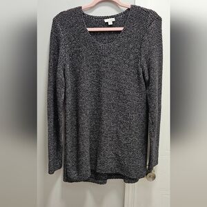 J. Jill Dark Silver Metallic Oversized Sweater
